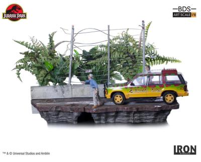  T-Rex Attack Set B 57 cm Jurassic Park diorama 1/10 Art Scale | Iron Studio