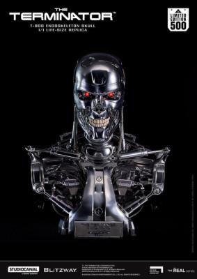 Terminator buste 1/1 The Real Series T-800 Endoskeleton Skull 50 cm | BLITZWAY