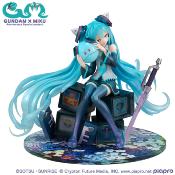 Mobile Suit Gundam x Hatsune Miku statuette PVC Lucrea Hatsune Miku x OO Gundam 45th Anniversary 17 cm | MEGAHOUSE
