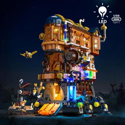 Lumibricks Steampunk World Alchemist Moving Castle Set Construction LED 2690 pcs 34cm