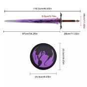 Solo Leveling réplique épée longue acier du Roi Démon avec support mural