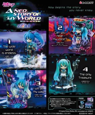 Hatsune Miku - Neo Story mini figurines 12 cm, display 4 blind box, Re-Ment