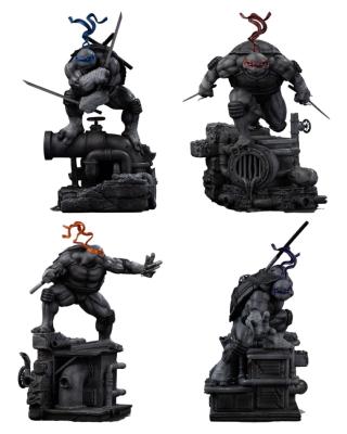 PACK COMPLET Tortues Ninja 4 statuettes Art Scale 1/10 Black & White Variant | Iron Studios