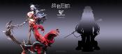 Echocalypse Trieagles Studio 1/4 Damonica Exclusive Version EX Statue Résine Premium Faucheuse Cape Mains Bonus