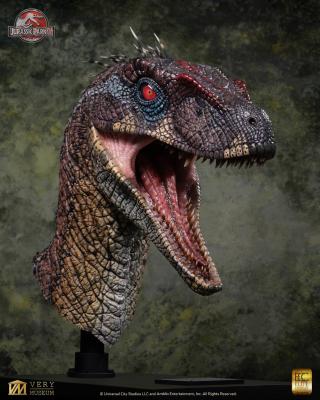 Jurassic Park 3 Velociraptor Male Alpha Blood Knight Life Size Buste 83cm Elite Creature Collectibles Ed Limitee 200ex