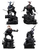 PACK COMPLET Tortues Ninja 4 statuettes Art Scale 1/10 Black & White Variant | Iron Studios