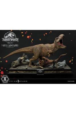 Jurassic World: Fallen Kingdom statuette 1/15 T-Rex & Carnotaurus 90 cm | PRIME 1 STUDIO