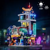 Lumibricks Cyberpunk Neoncity Floating Train Station Set Construction LED 2760 pcs 50cm
