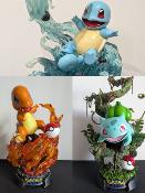 Trio Starter Pokémon Salamèche / Bulbizarre / Carapuce – Statue Unique Art « Starters Kanto »