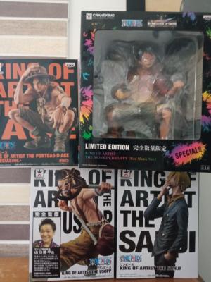 Luffy, Ace, Usopp, Sanji Lot 4 Figurines One Piece King Of Artist | Banpresto
