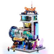 Lumibricks Cyberpunk Neoncity Floating Train Station Set Construction LED 2760 pcs 50cm