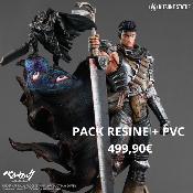 PACK Berserk - Combo 2 Statues Guts Résine 1/6 + Guts PVC Akihabara Legend 1/8 | Kitsune Statue
