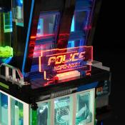 Lumibricks Cyberpunk Neoncity Cyberpunk Police HQ Set Construction LED 1716 pcs 40cm