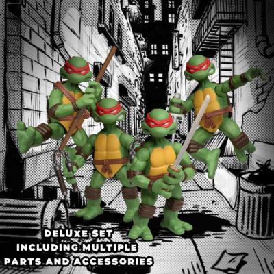 Figurines Teenage Mutant Ninja Turtles Teenage Mutant Ninja Turtles Deluxe Set 8 cm |  MEZCO 