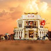 Lumibricks Old West Western Bank Heist Set Construction LED 2875 pcs 28cm