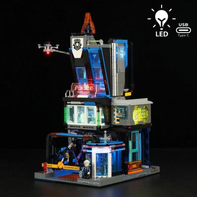 Lumibricks Cyberpunk Neoncity Cyberpunk Police HQ Set Construction LED 1716 pcs 40cm