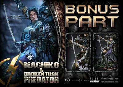 Aliens vs Predator Comic UPM Machiko & Broken Tusk Predator DX Bonus Version Statue 1/4 84cm Prime 1 Studio