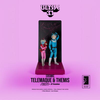 Ulysse 31 figurine Telemaque & Themis Cosmic NEON 25 cm LED Tsume Art