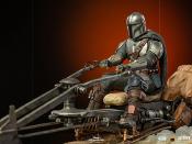 Star Wars The Mandalorian statuette 1/10 Deluxe Art Scale Mandalorian on Speederbike 18 cm | IRON STUDIOS